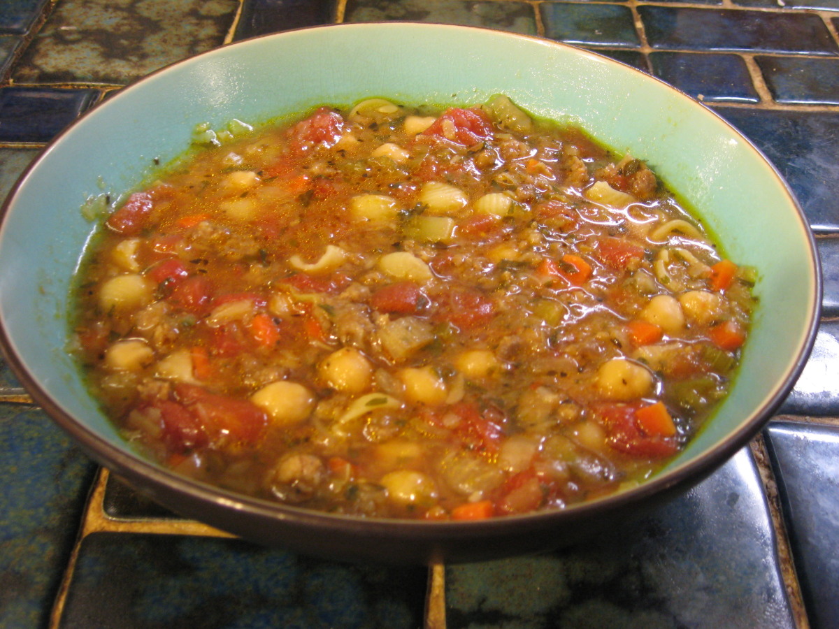 French-Braised Minestrone with Italian Beans and Truffle Oil