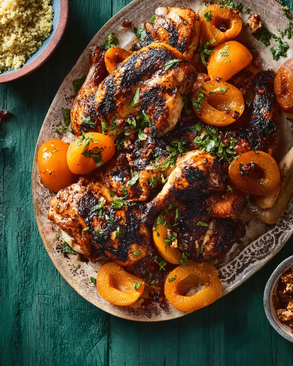 Moroccan-Spiced Roasted Chicken with Apricots