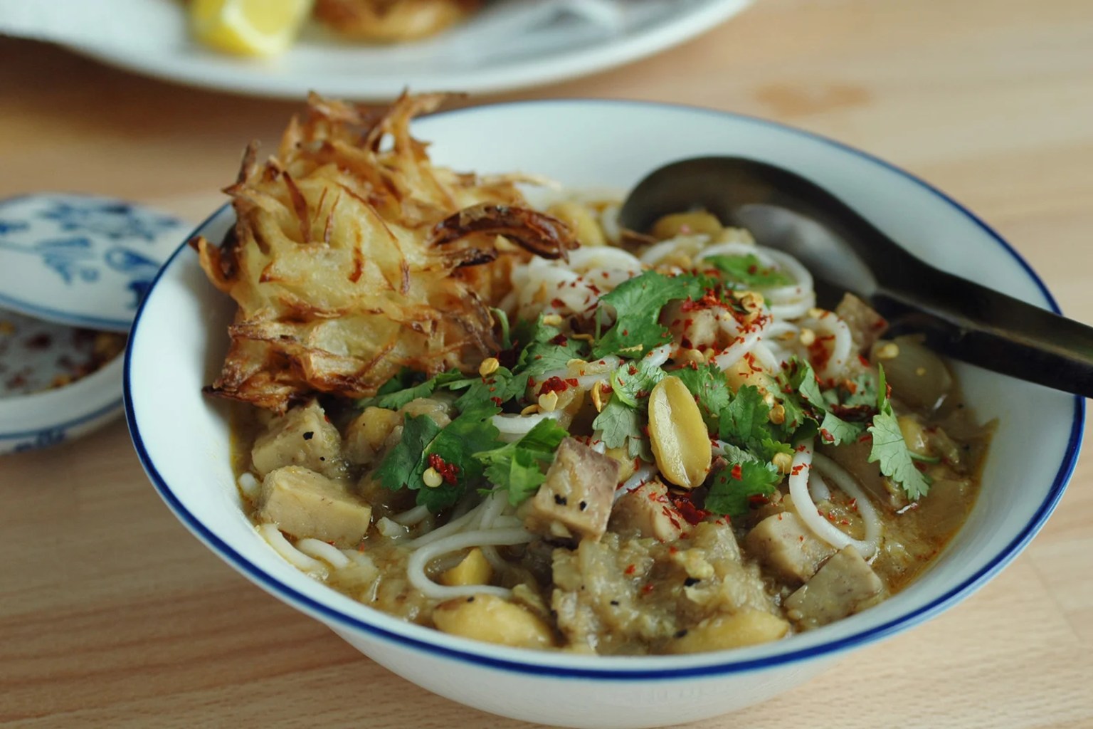 Vegetarian Mohinga with Tofu and Bamboo Shoots