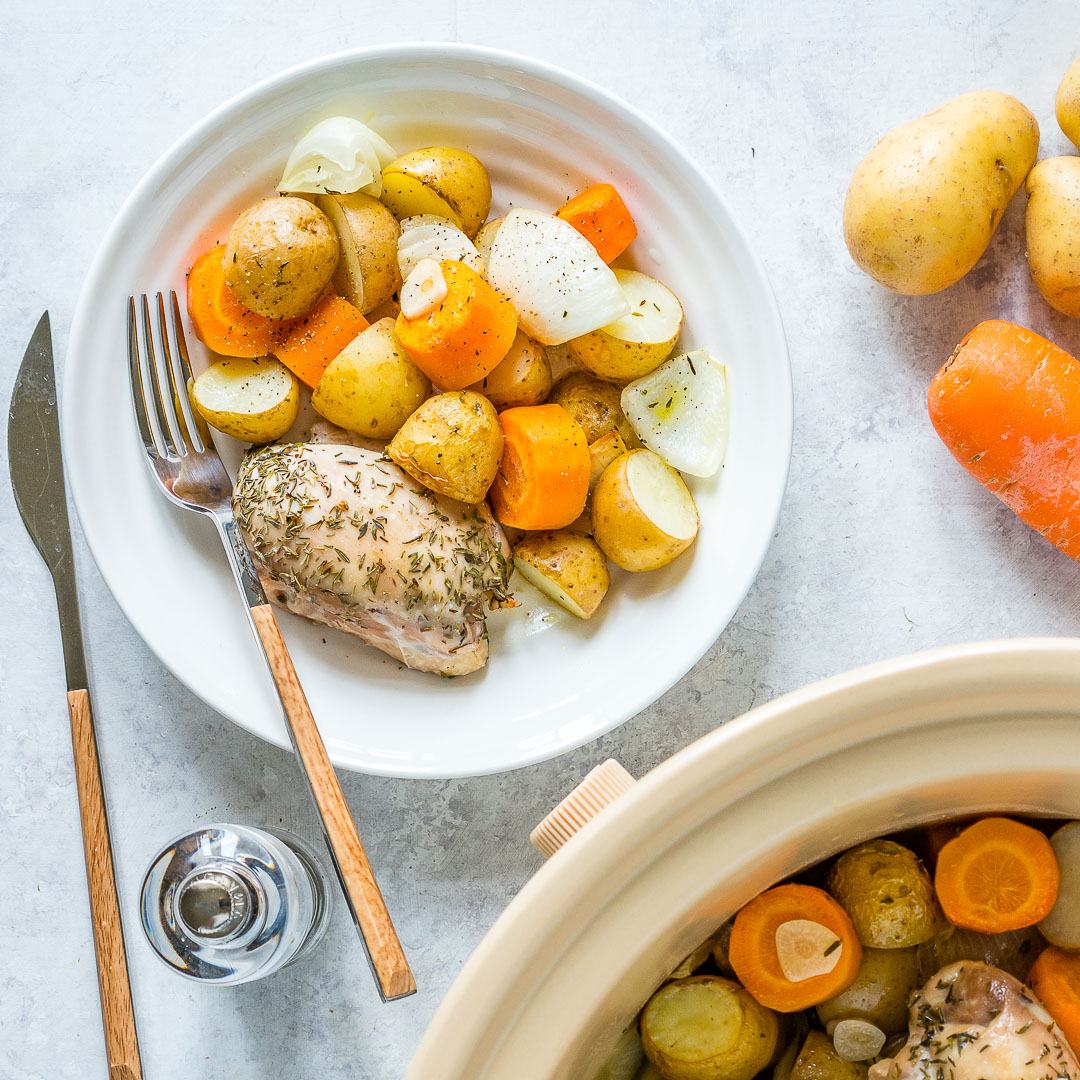 Slow-Cooked Garlic Chicken with Root Vegetables