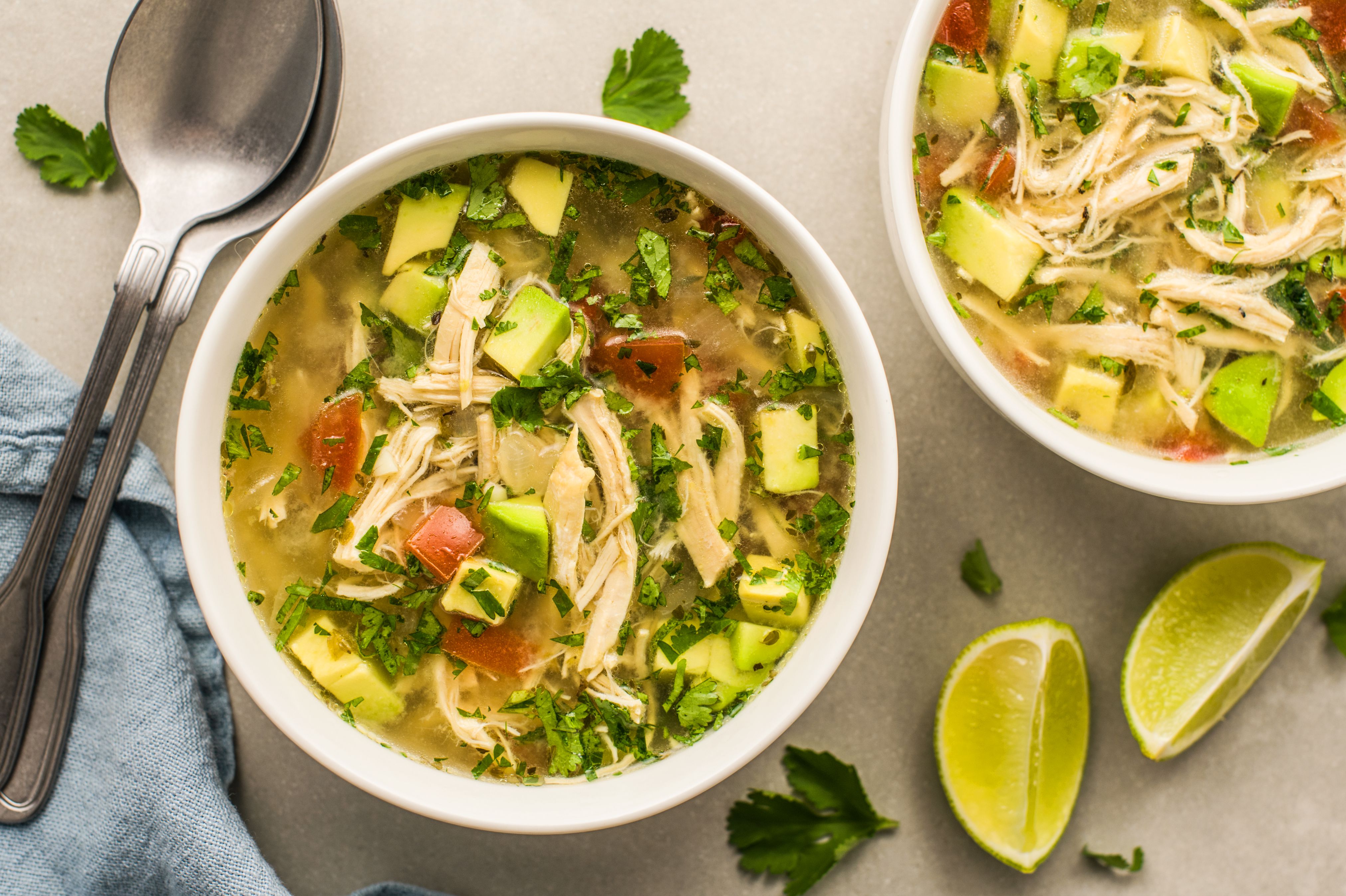 Avocado-Cilantro Soup with Tomato