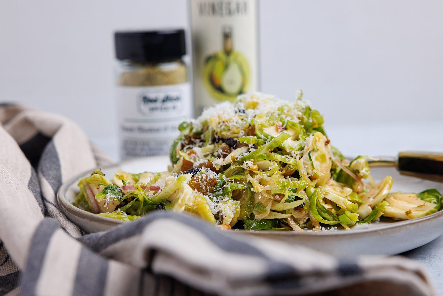 Shaved Brussels Sprouts Salad with Apple Cider Vinaigrette