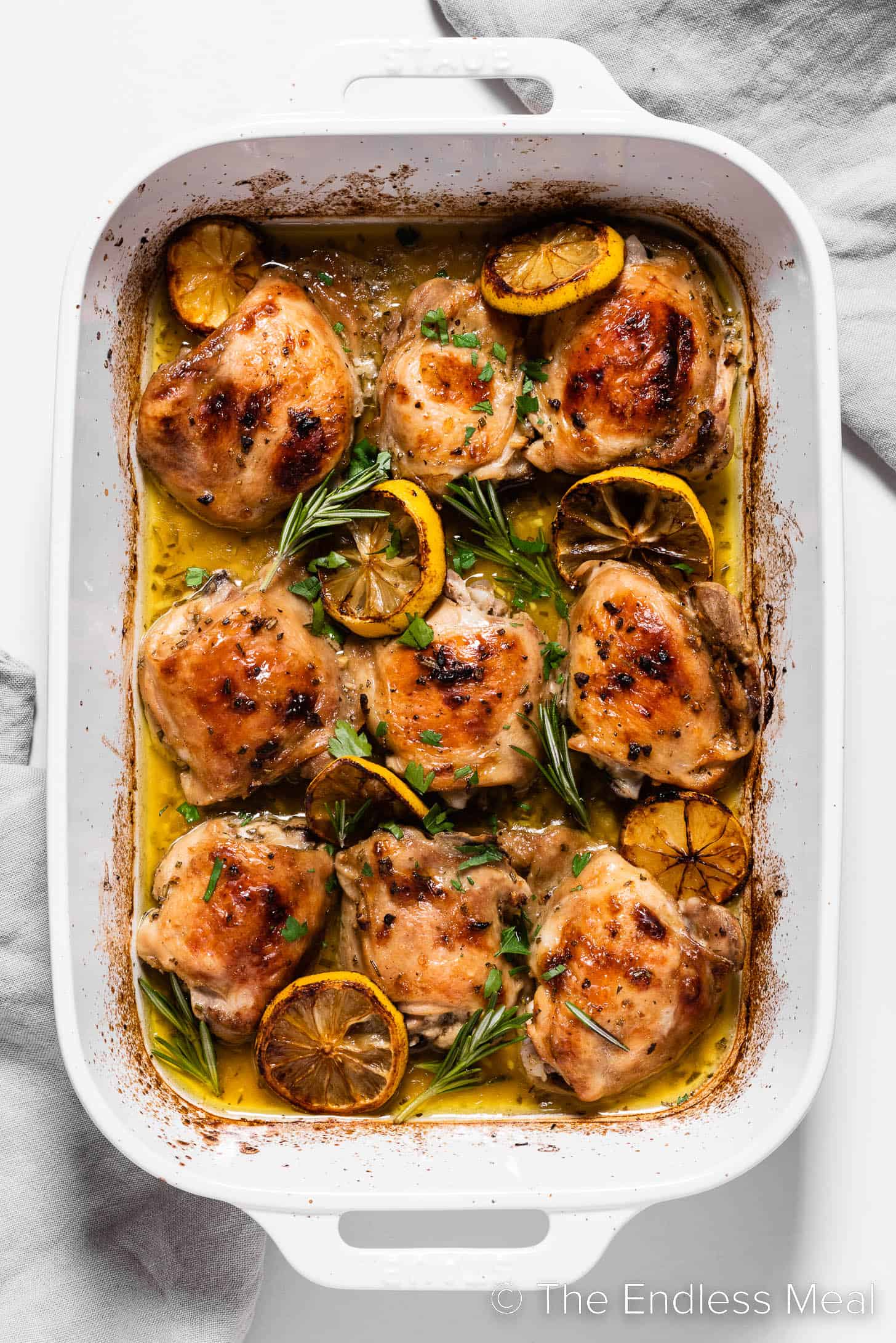 Oven-Baked Chicken Thighs with Lemon and Rosemary