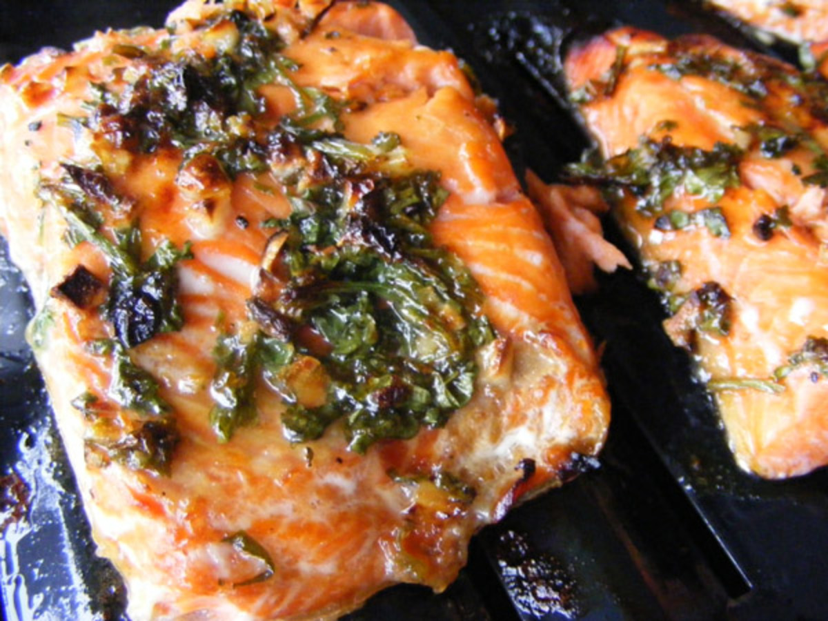 Peruvian-Style Grilled Salmon with Lime-Cilantro Sauce