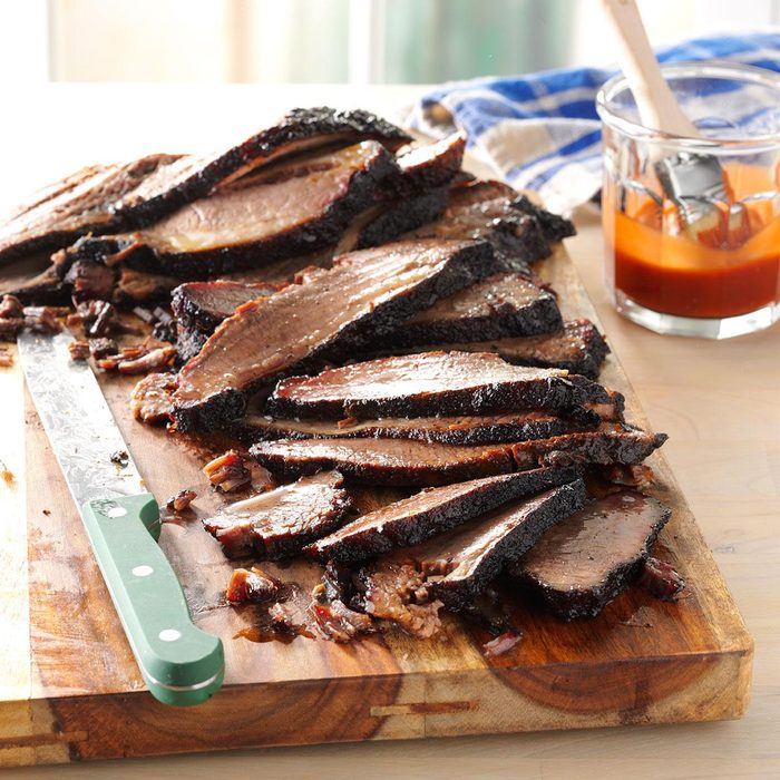 Grilled BBQ Brisket with Garlic Butter