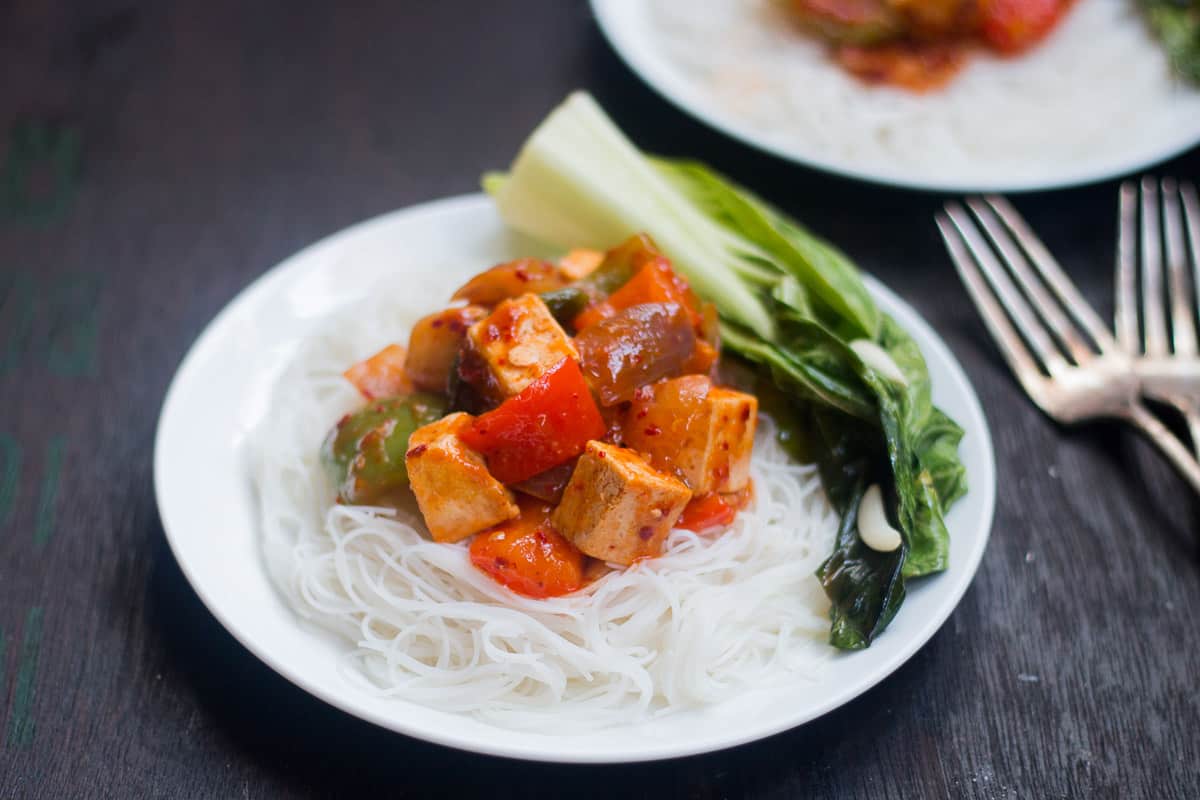 Spicy Tofu Stir-Fry with Chili Garlic Sauce