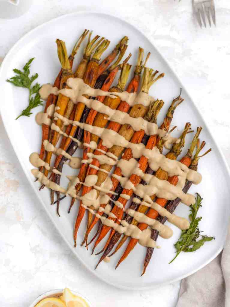 Tahini-Roasted Carrot and Delicata Squash