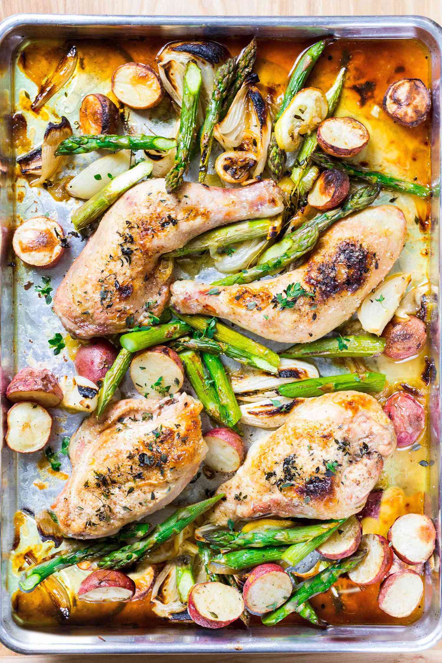 One-Pan Rosemary Chicken with Asparagus and Potatoes
