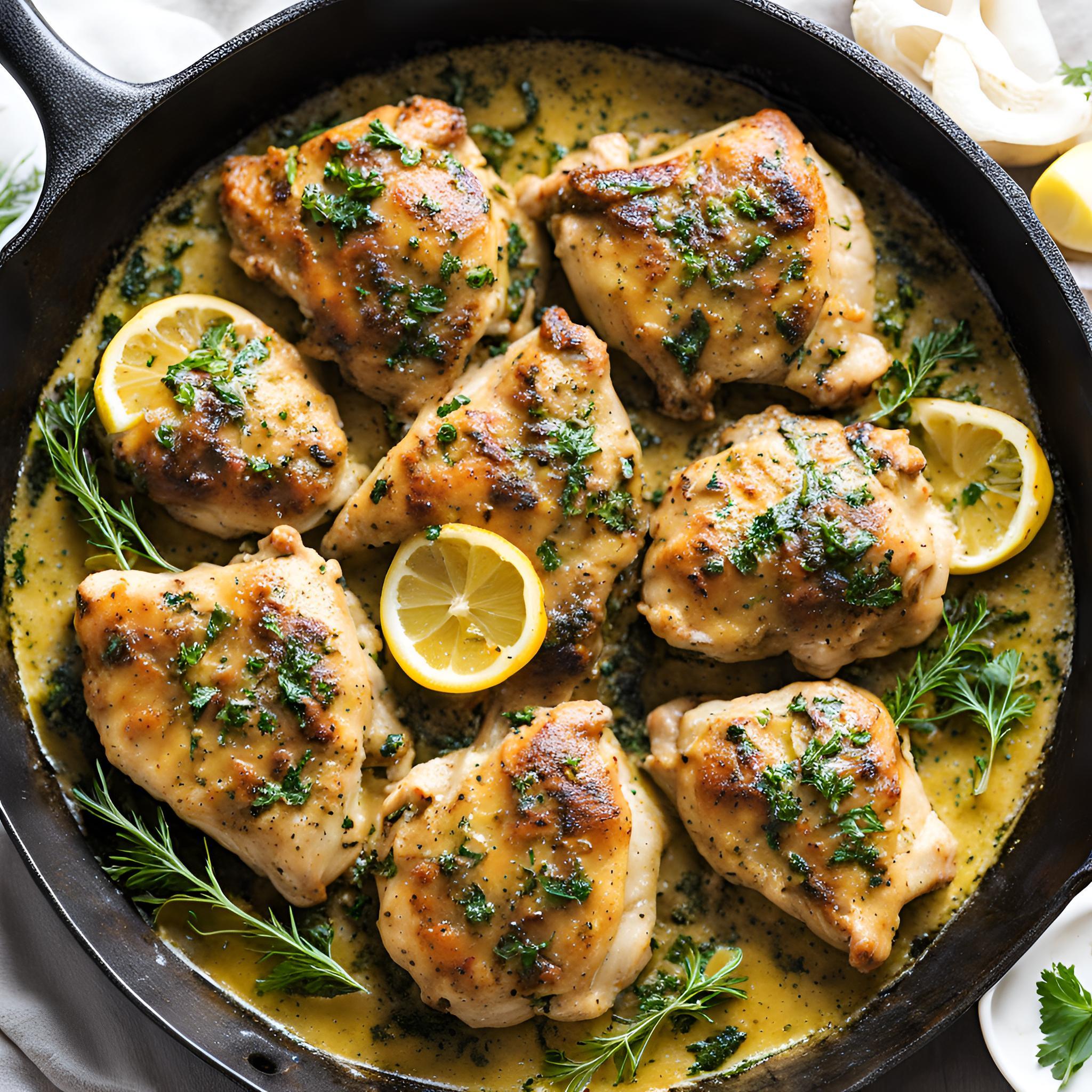 Savory Herb-Infused Chicken Thighs with Garlic-Infused Butter