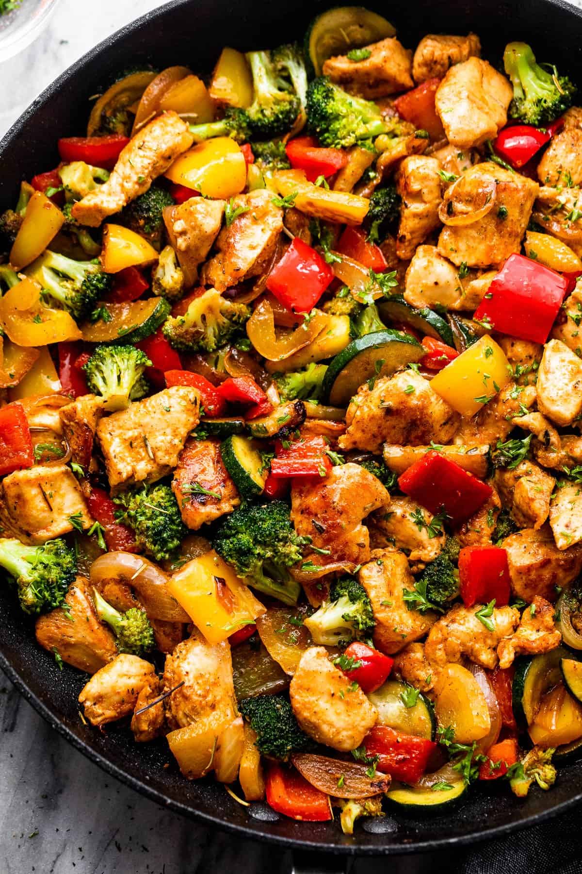 Savory Chicken and Roasted Vegetable Skillet