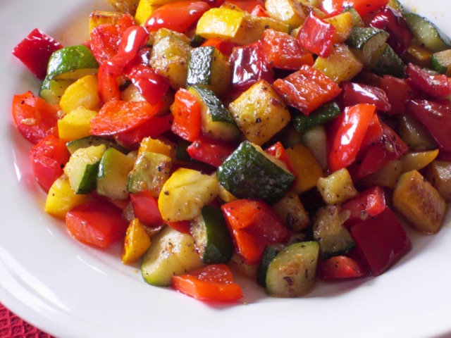 Sautéed Zucchini and Bell Peppers with Garlic and Lemon