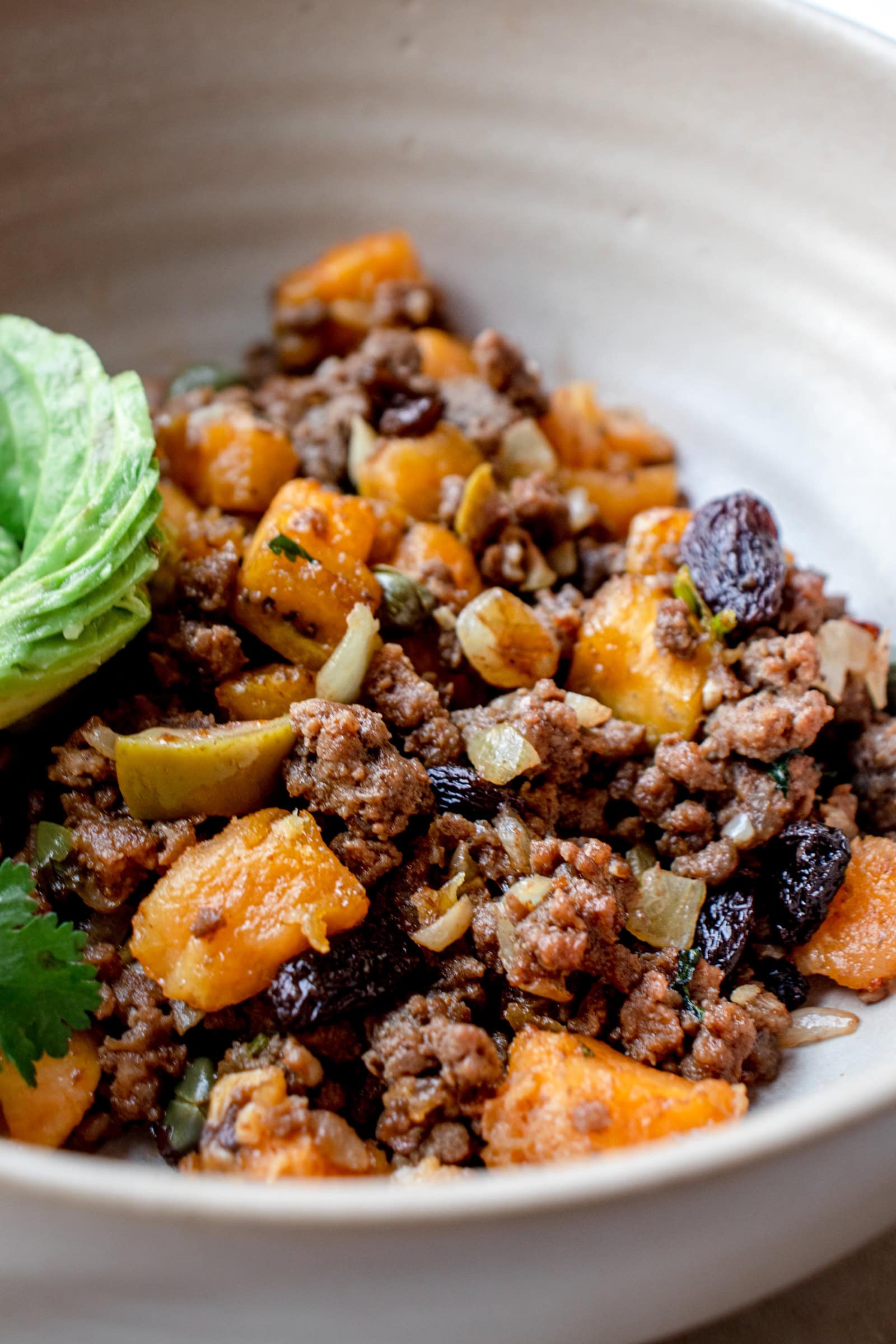 Spicy-Sweet Plantain and Ground Beef Hash
