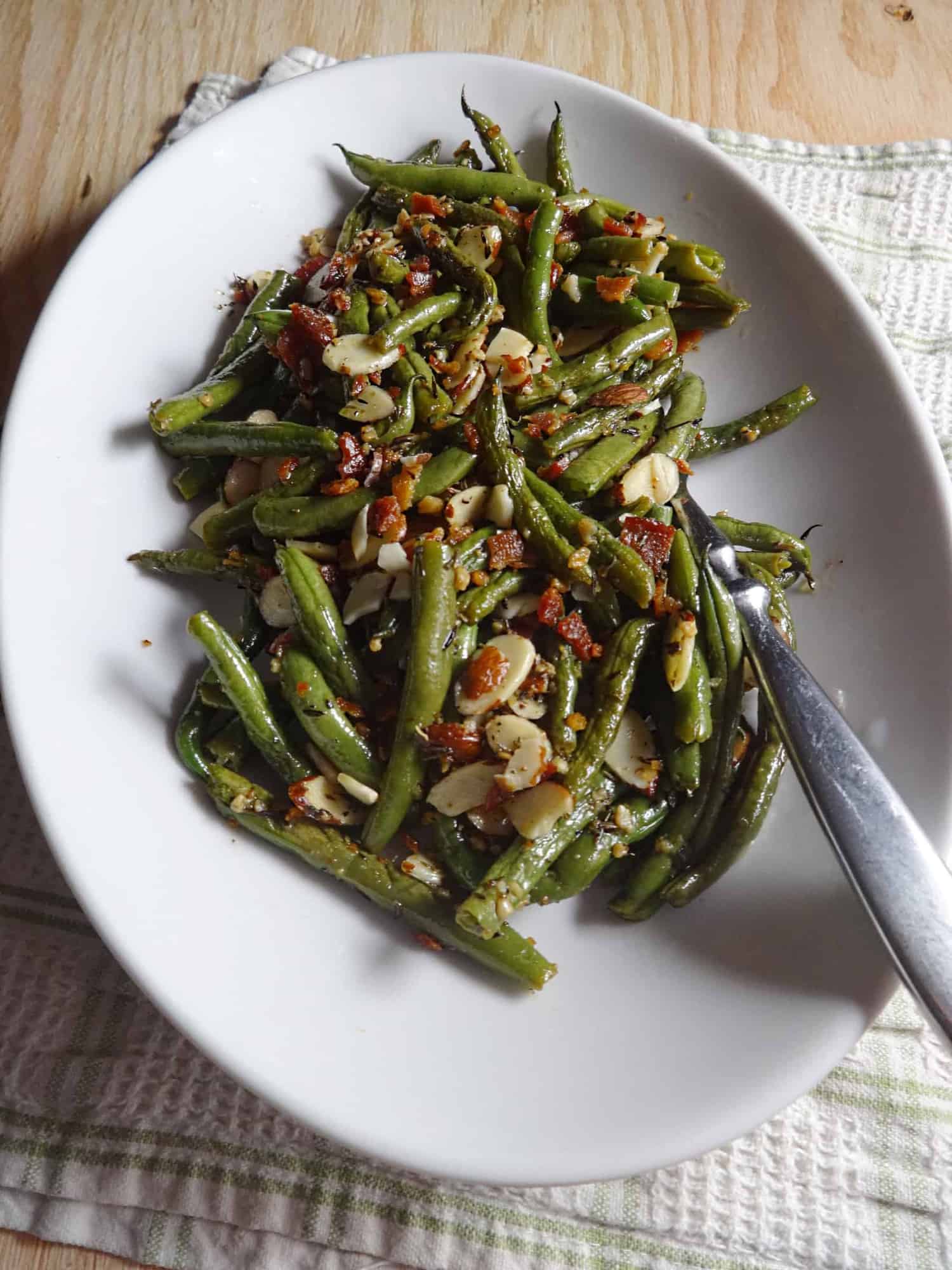 Bacon-Infused Green Beans with Almonds