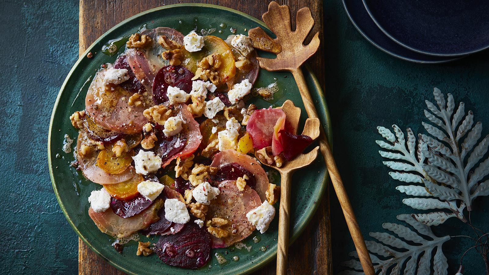 Quick-Pickled Beets with Goat Cheese and Walnuts