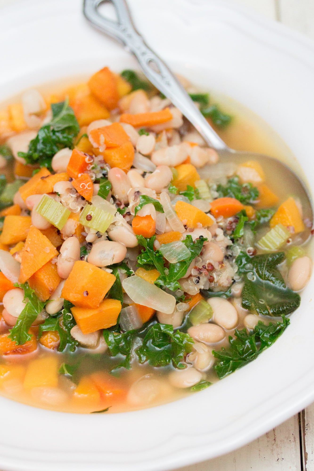 Roasted Squash and Kale Soup with Lemon-Herb Croutons