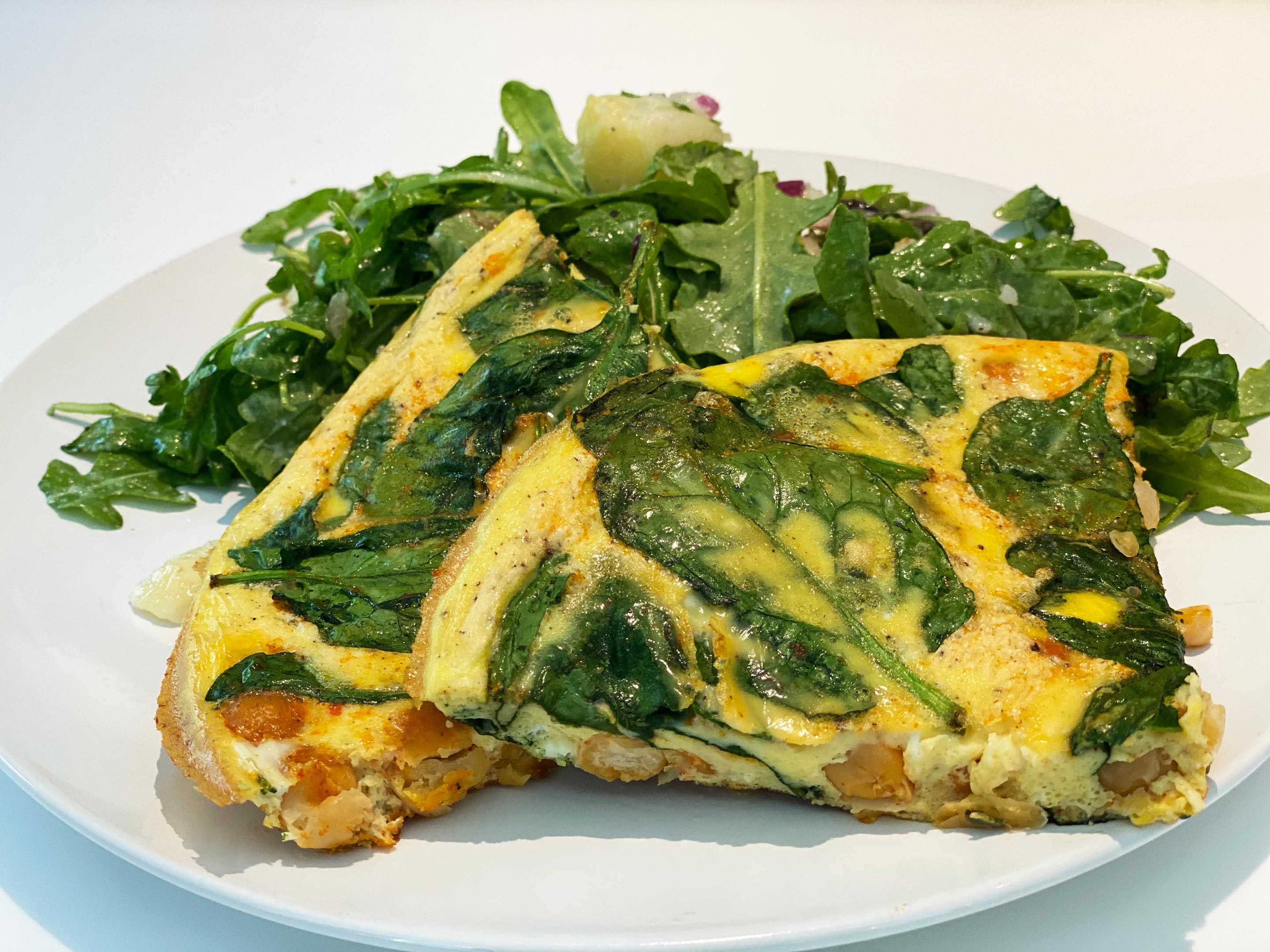 Mediterranean Chickpea and Spinach Frittata