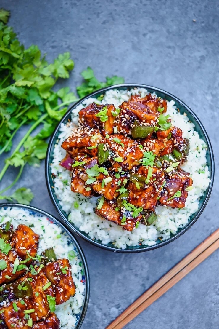 Stir-Fried Tofu with Scallions and Chili