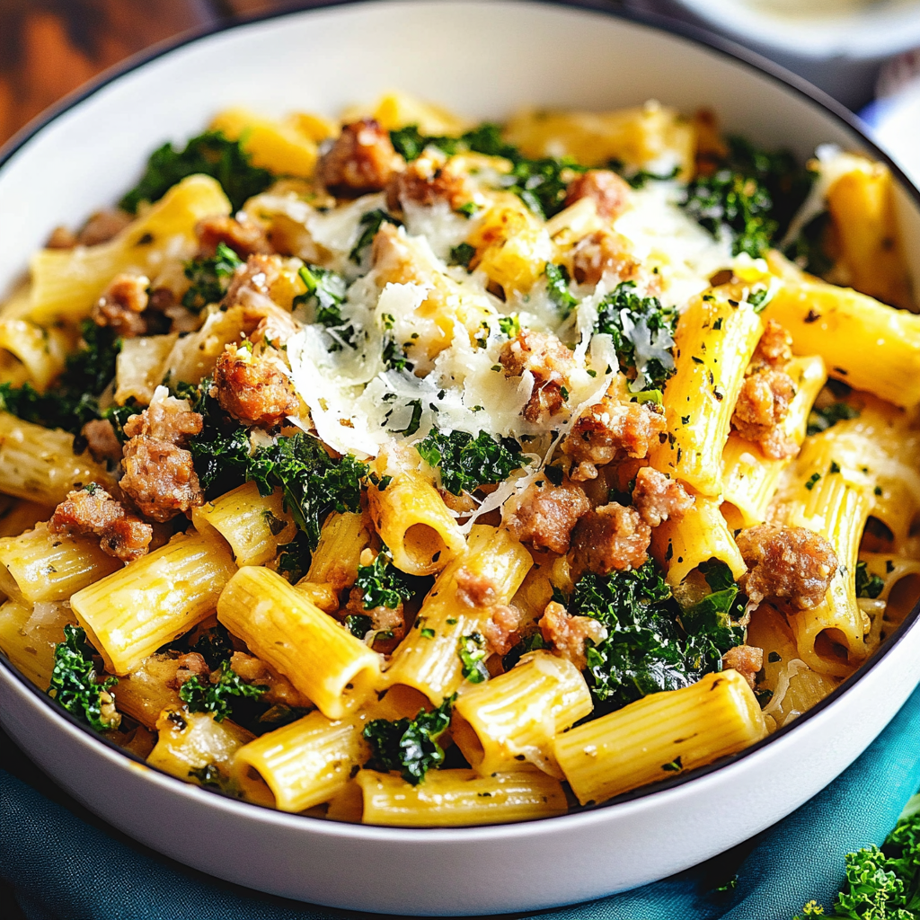 One-Pot Sausage and Kale Pasta