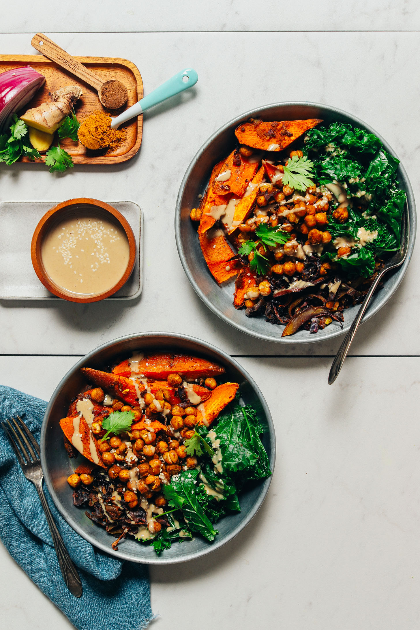 Harissa-Roasted Chickpeas with Sweet Potatoes
