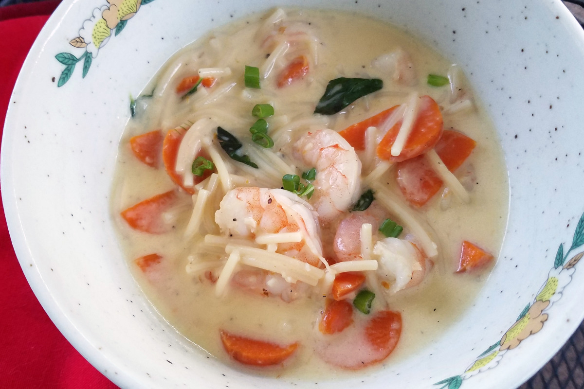 Ginger-Lemon Coconut Soup with Shrimp