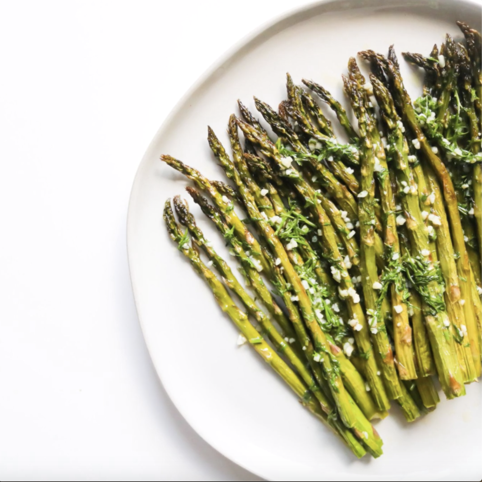 Lemon-Dill Asparagus with Pea Shoots
