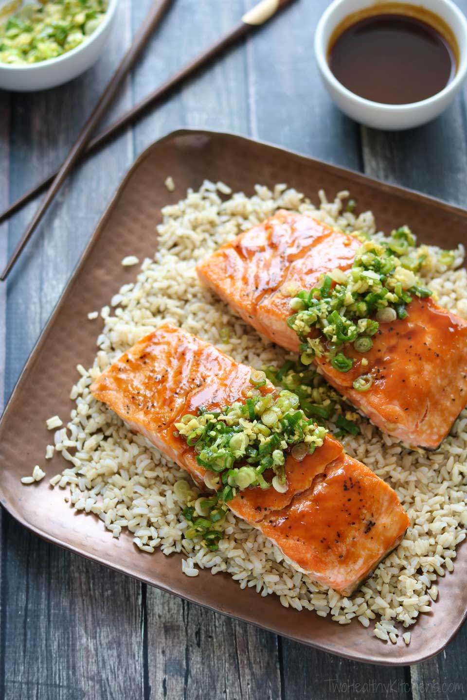 Miso-Glazed Salmon with Ginger and Scallions