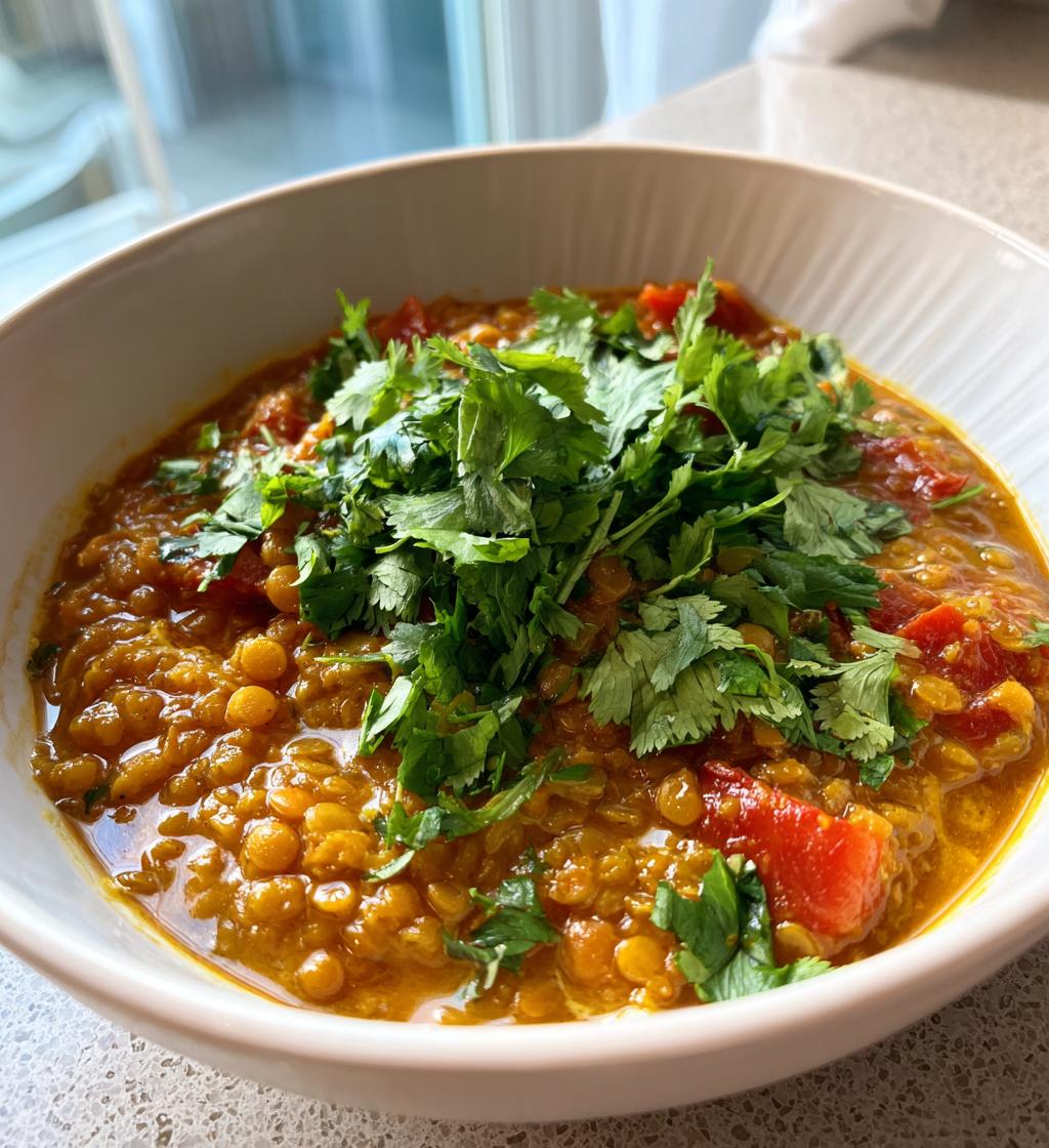Slow-Cooked Lentil and Vegetable Curry with Coconut Milk