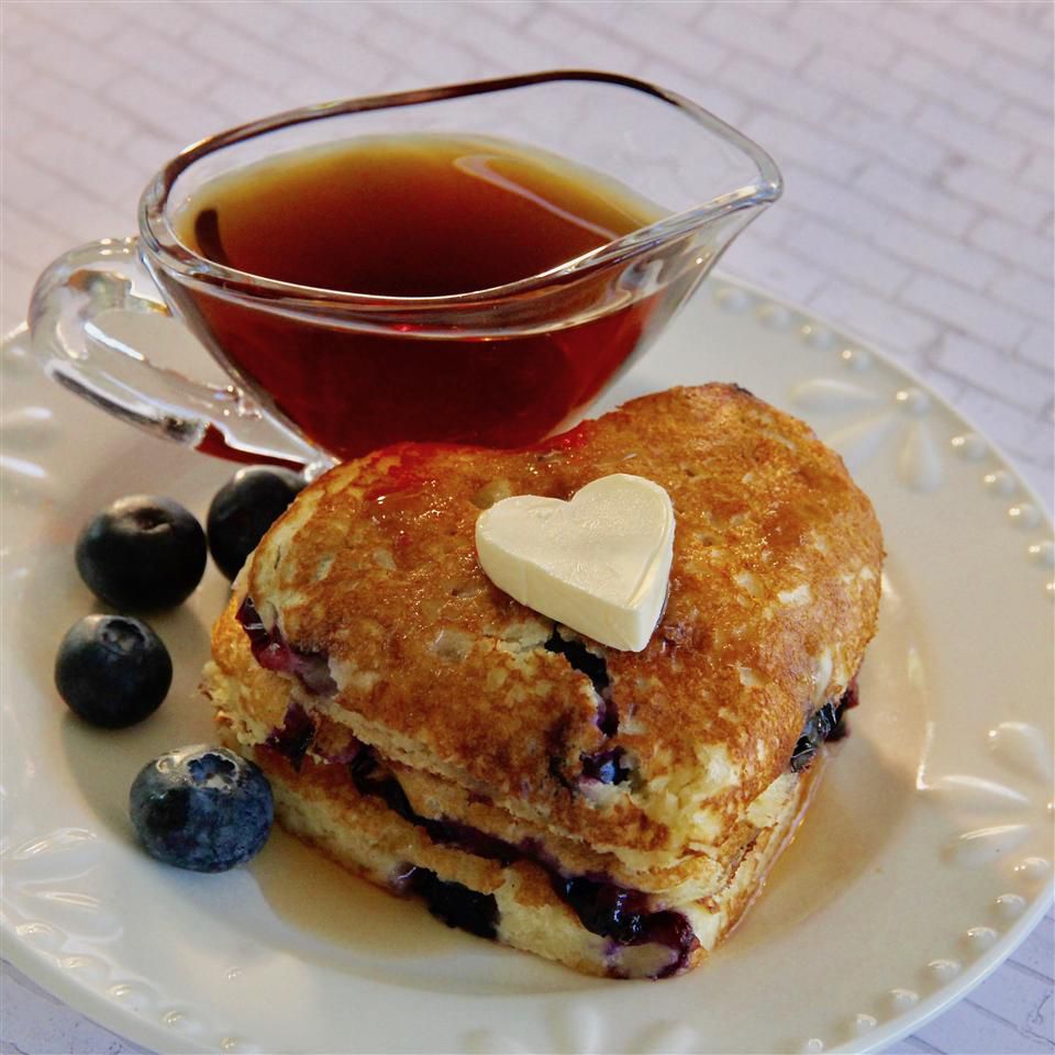 American Blueberry and Almond Butter Pancakes