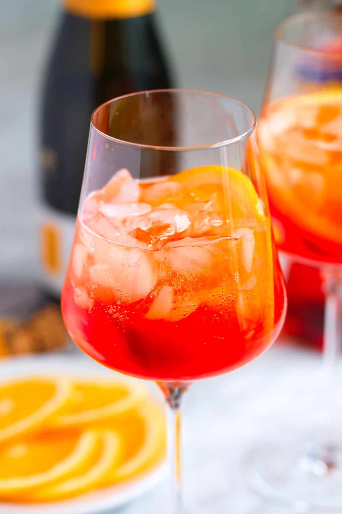 Aperol Prosecco Sparkler with Lime and Basil