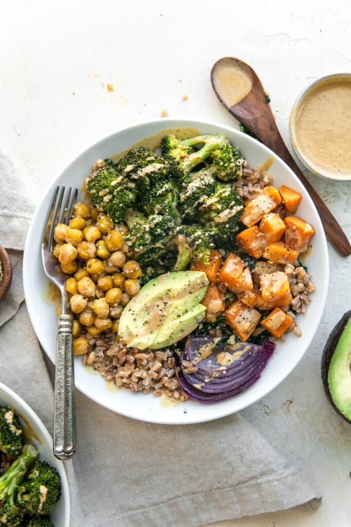 Miso-Roasted Sweet Potato and Broccoli Bowls