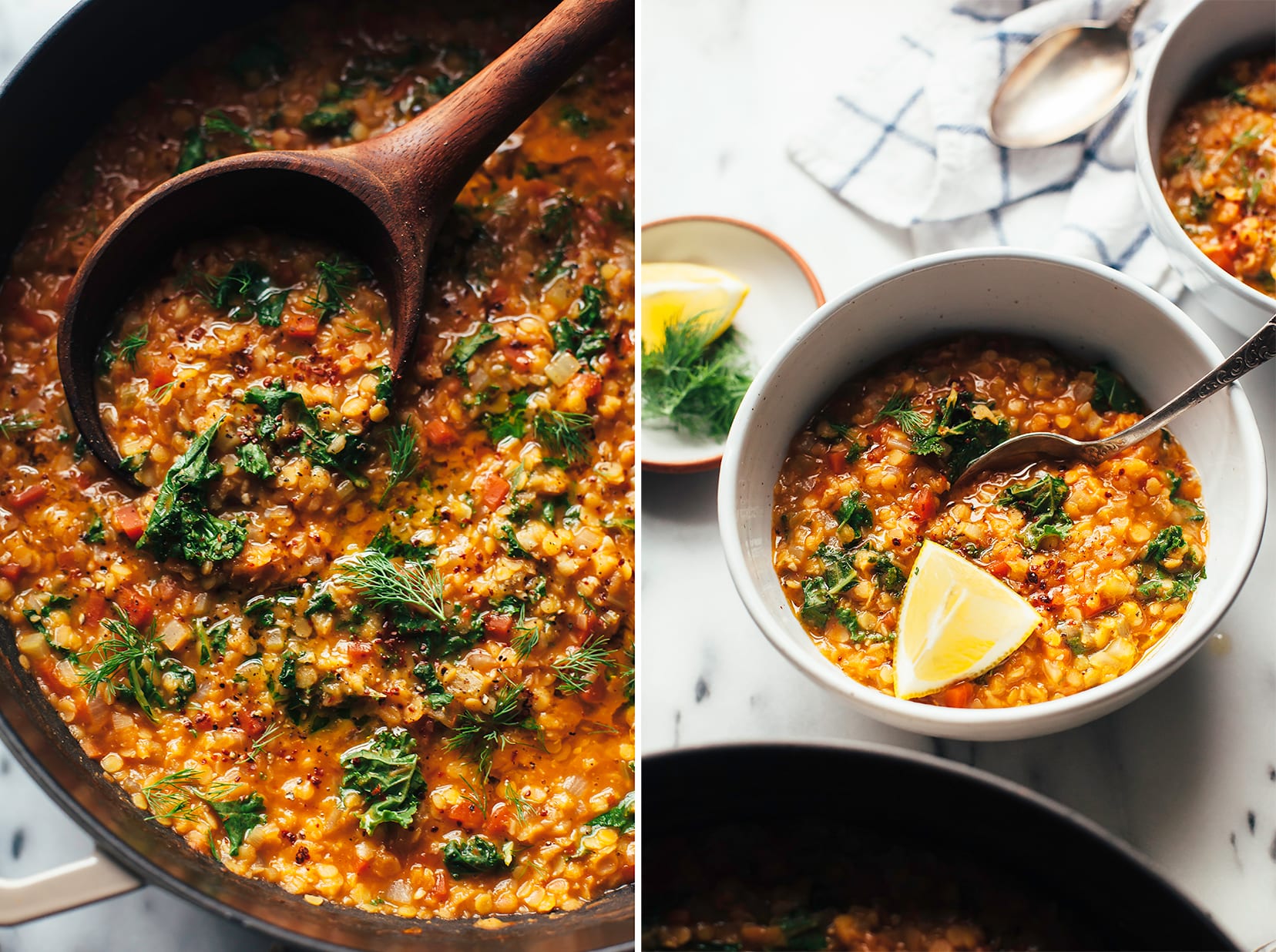 One-Pot Red Lentil and Kale Stew with Smoked Paprika