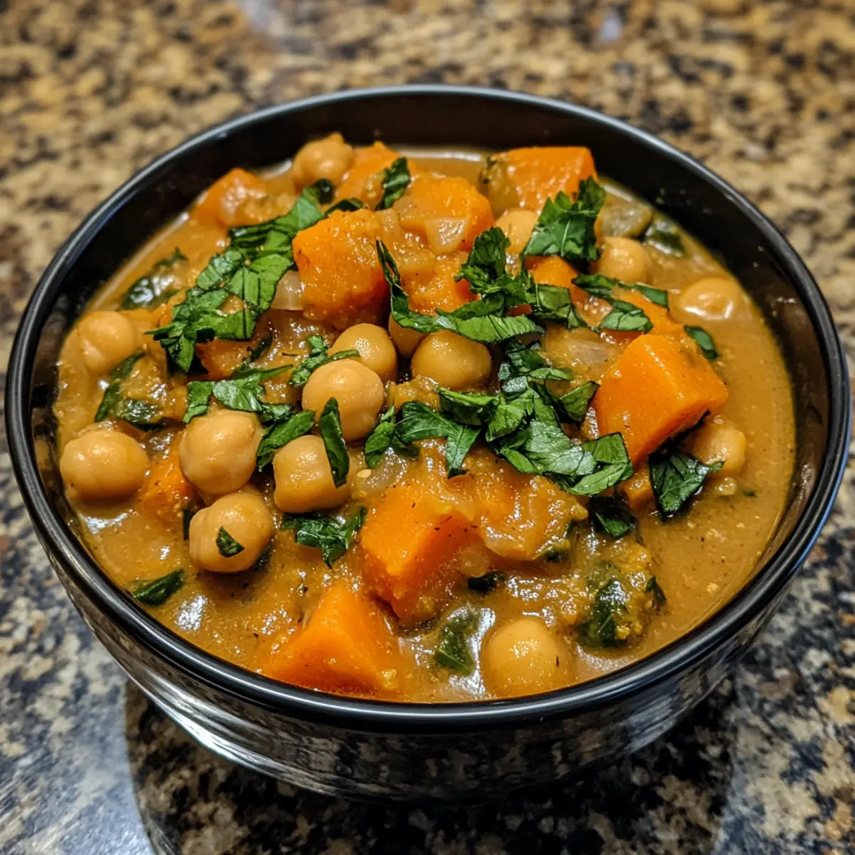 Slow-Cooked Chickpea and Sweet Potato Stew with Cumin and Smoked Paprika