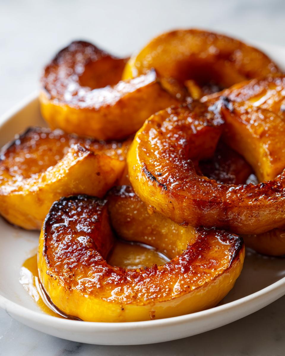 Maple-Glazed Acorn Squash with Crispy Apple Slices