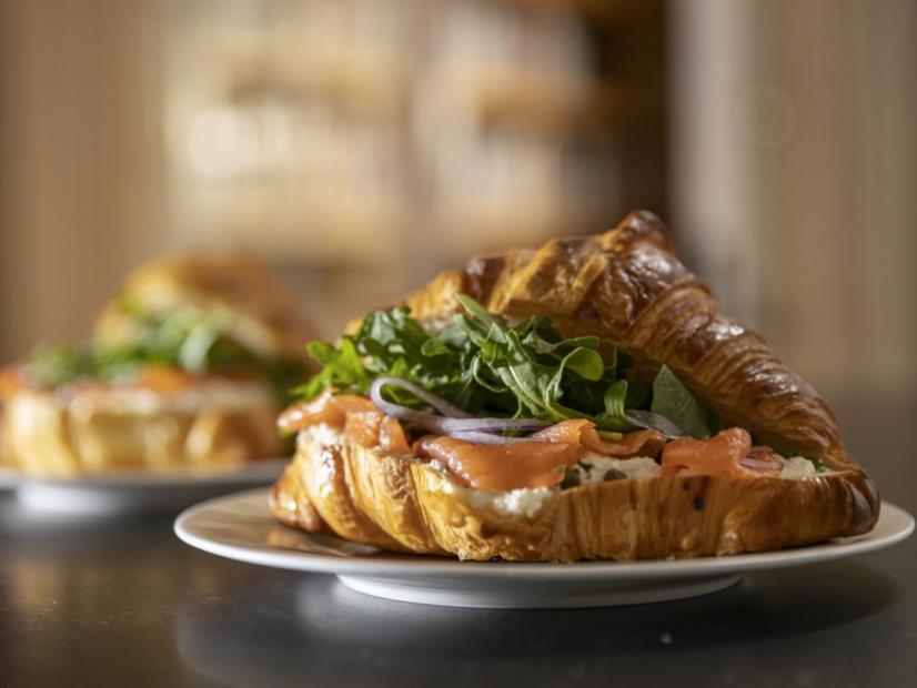 French Croissant and Smoked Salmon Breakfast Board