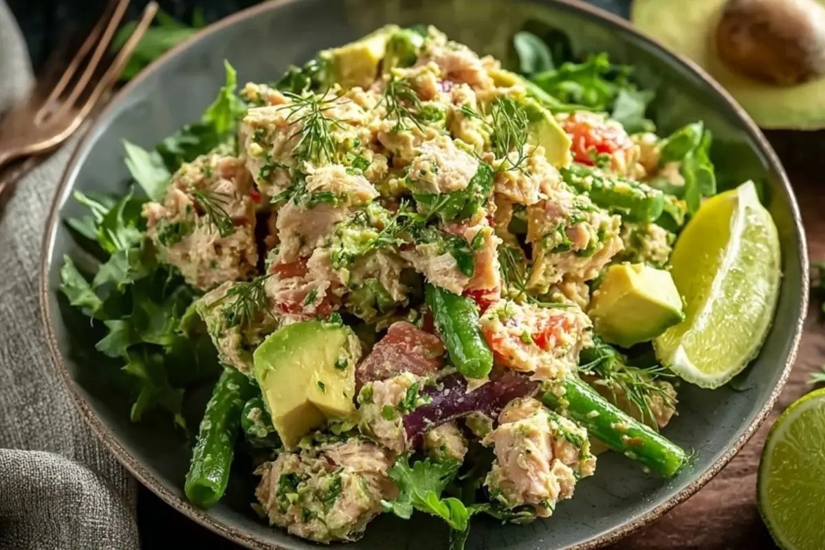 Tossed Avocado Tuna Salad with Lemon and Dill