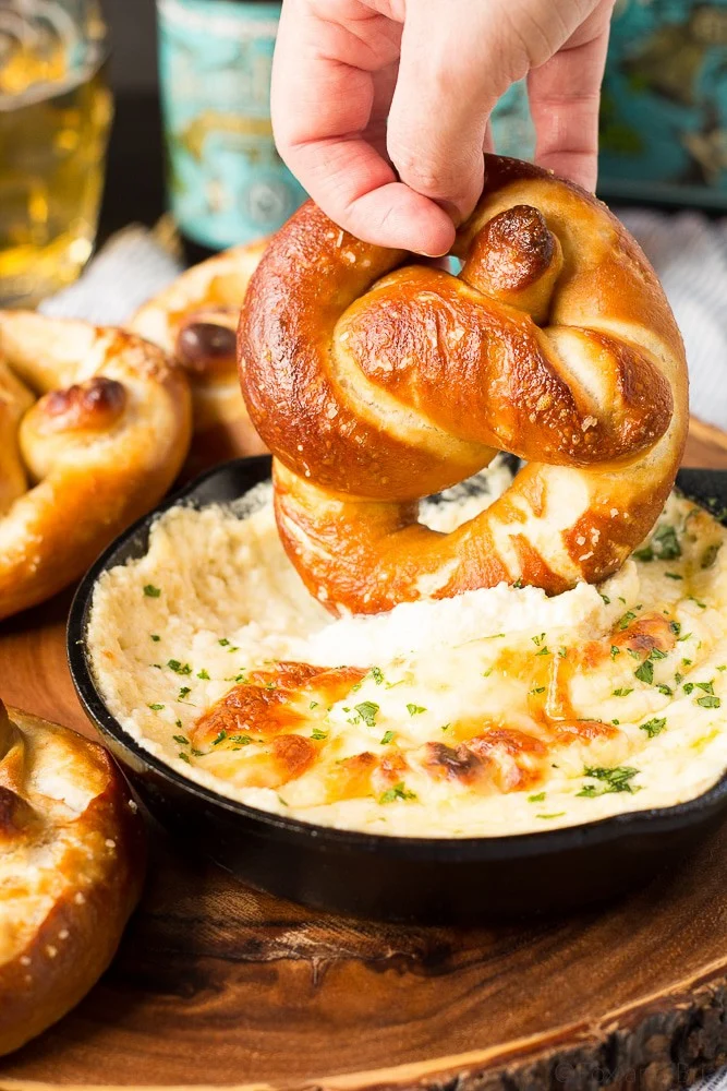 Munich-Style Pretzel Bread with Beer Cheese Dip