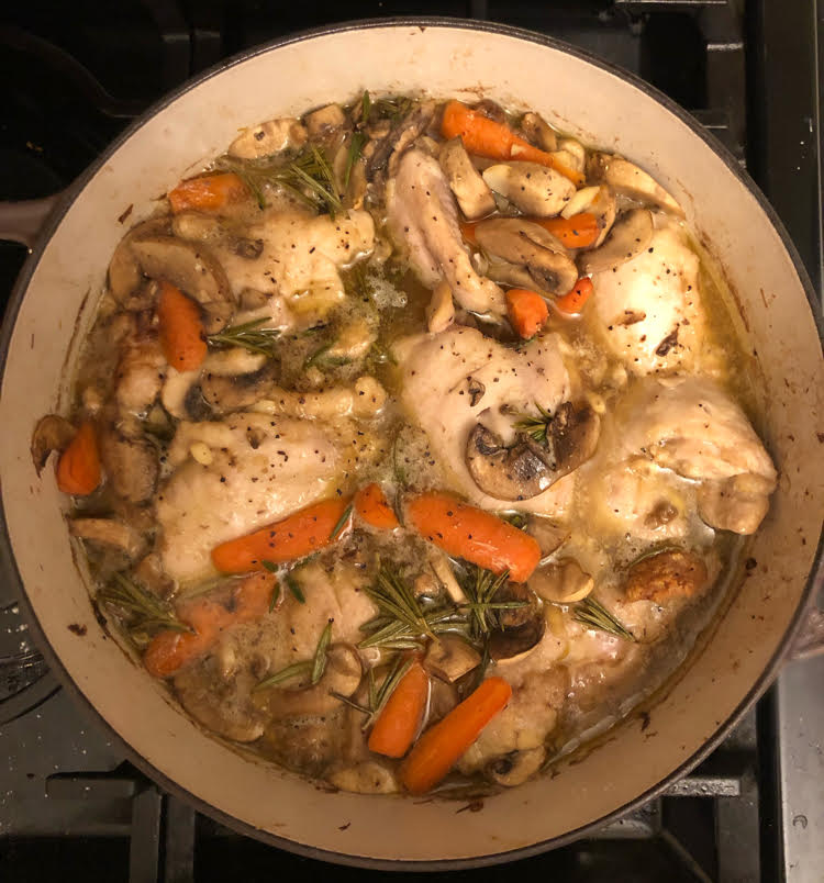 Augustiner-Style Beer-Braised Chicken with Mushroom Dumplings