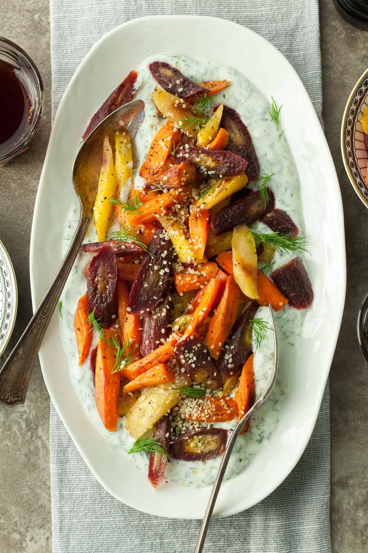 Sumac-Rubbed Roasted Vegetables with Herbed Yogurt