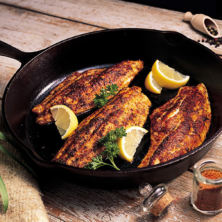 Cajun Blackened Catfish with Corn and Bell Pepper Sauté