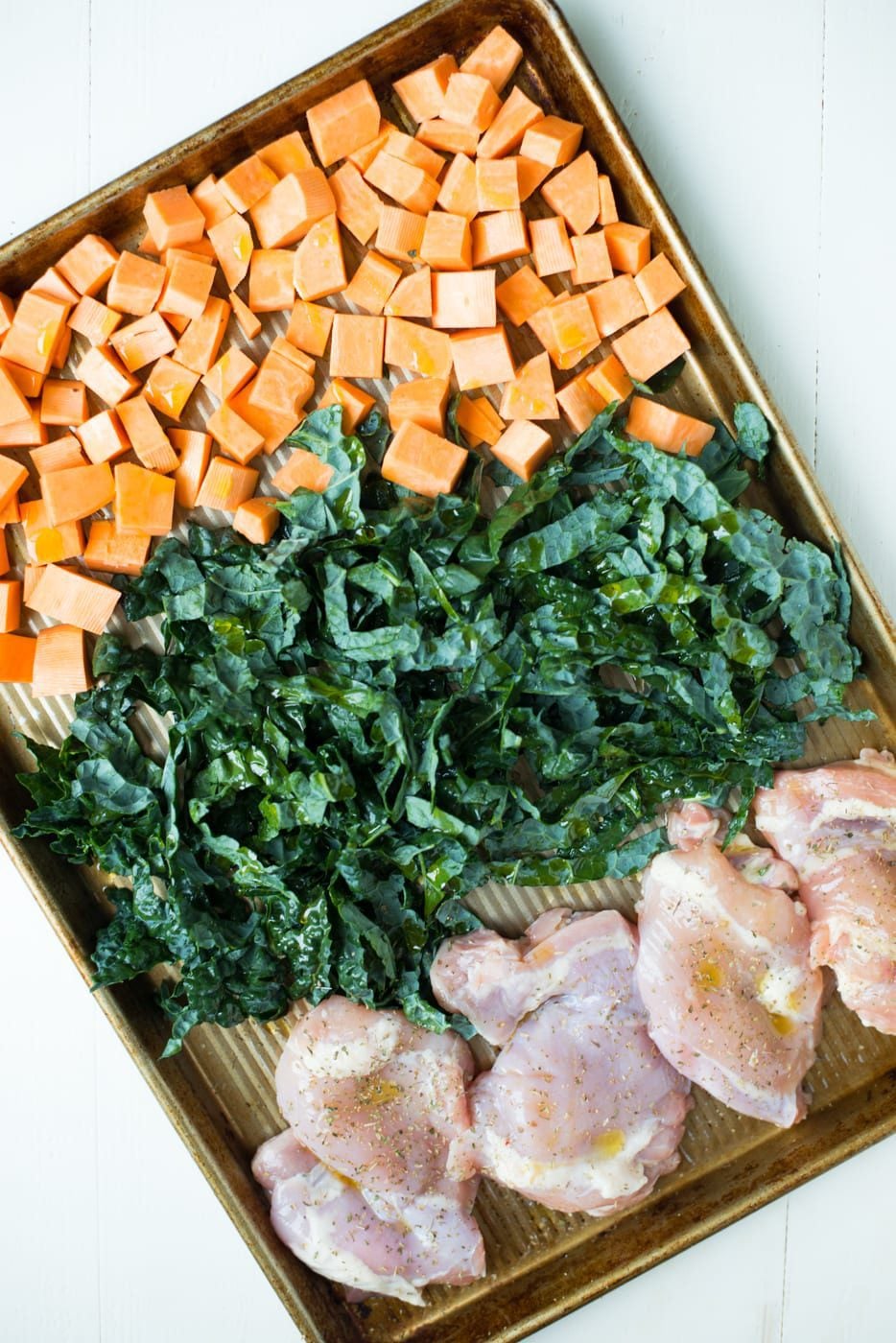 Miso-Glazed Sweet Potato and Kale Sheet Pan