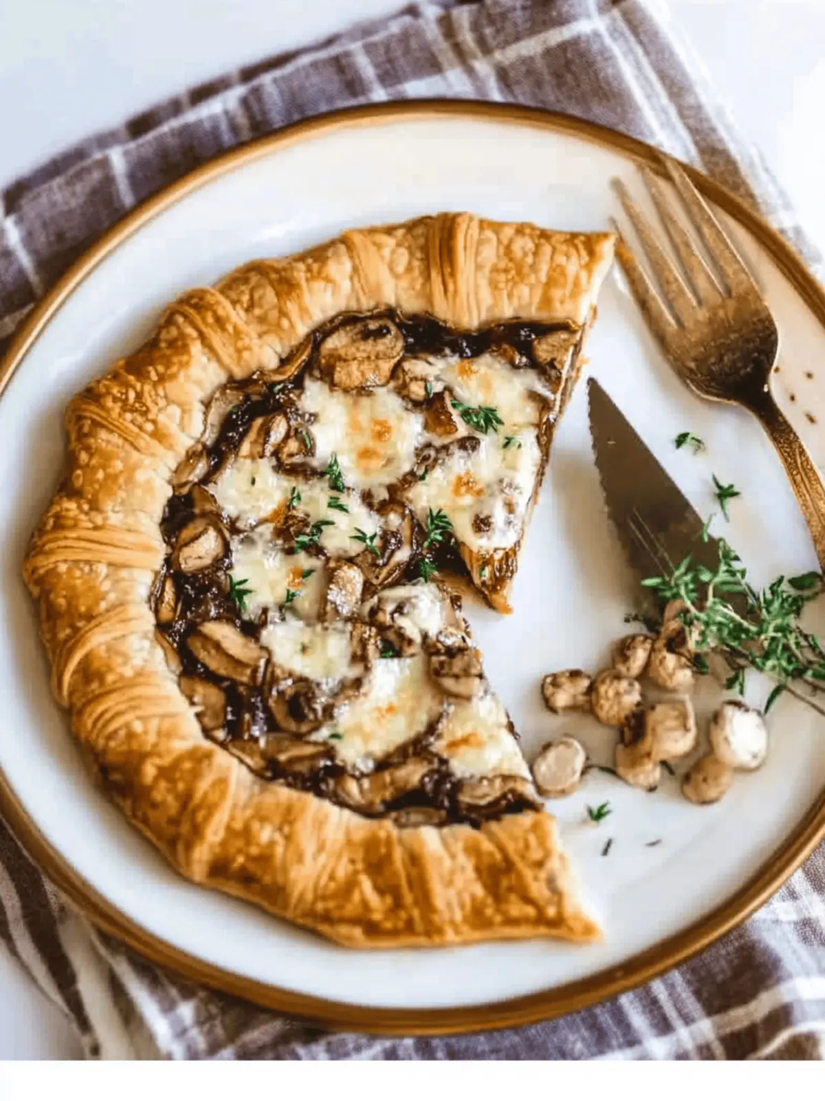 Mushroom and Cheese Galette with Crispy Edges