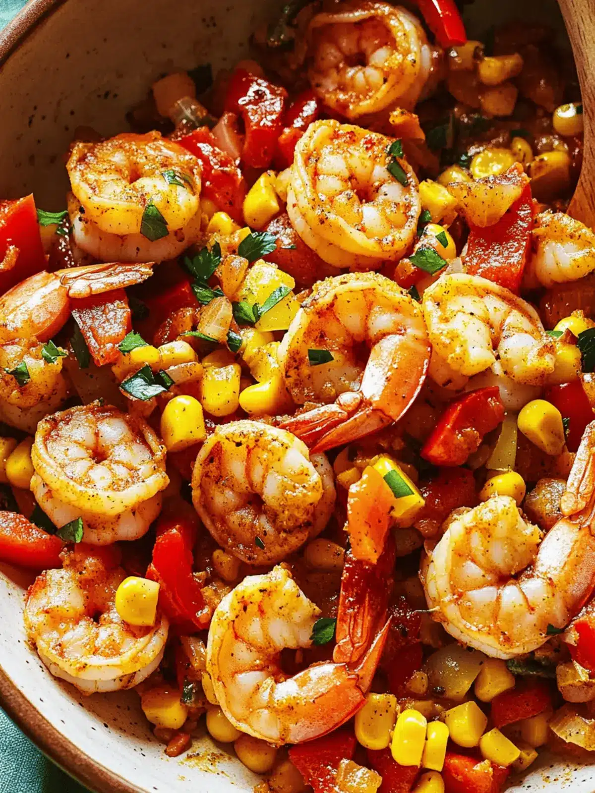 Cajun-Style Shrimp with Roasted Corn and Bell Peppers