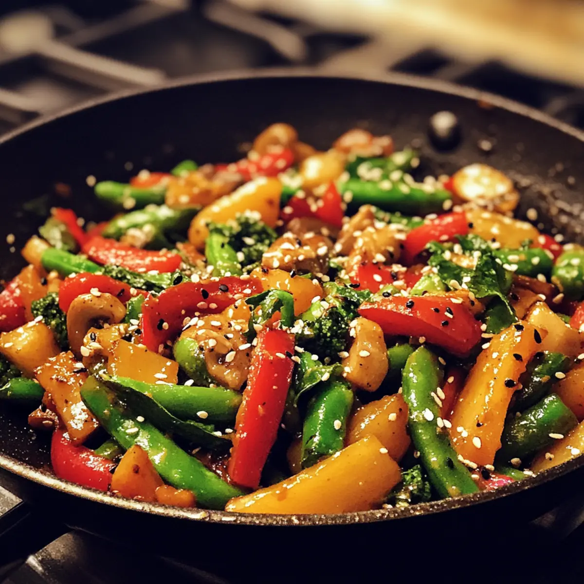 Sesame-Ginger Rainbow Vegetable Skillet