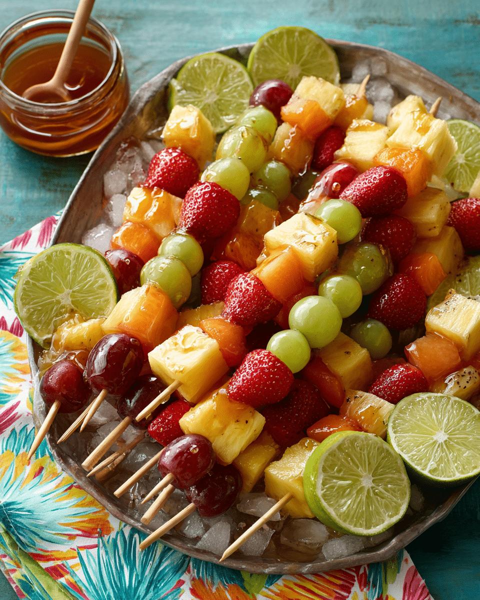 Honey-Lime Glazed Fruit Skewers