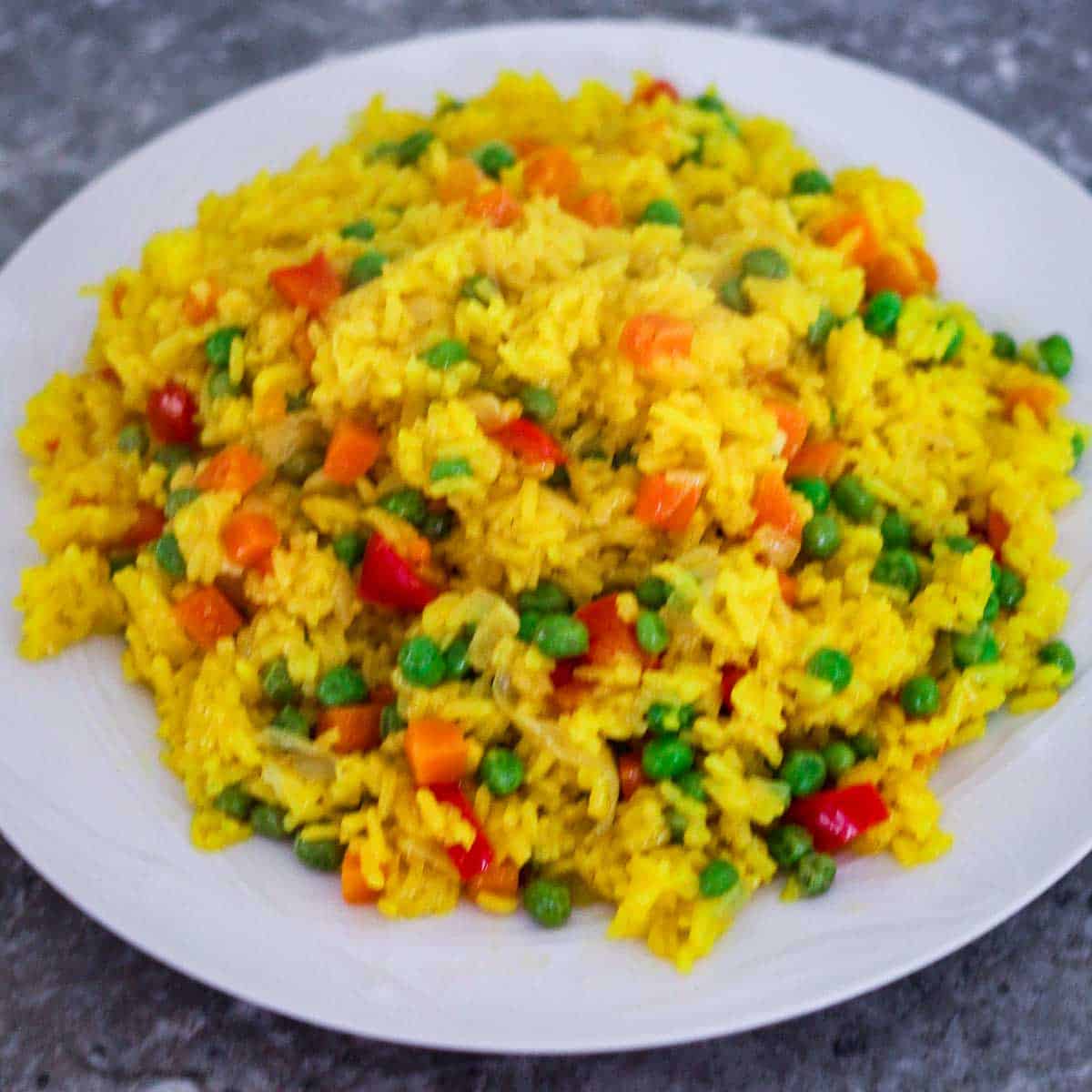 Saffron-Scented Rice with Peas and Mint