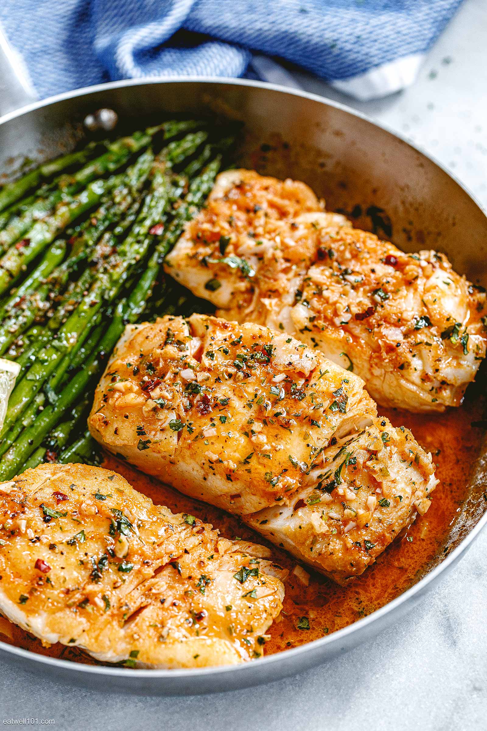 Lemon-Caper Cod with Asparagus