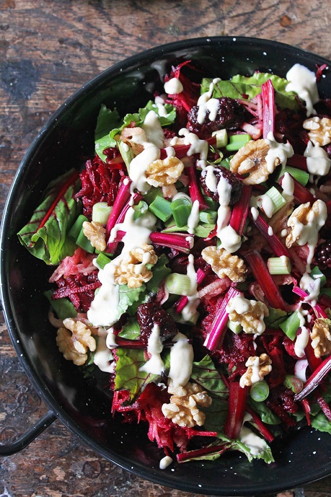Spiced Beet and Apple Salad with Tahini Dressing