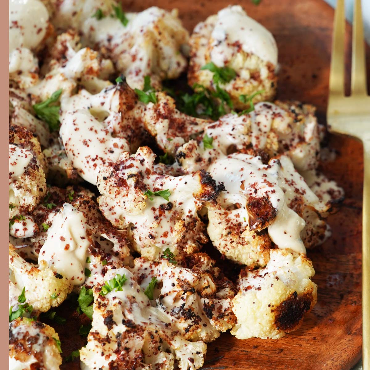 Sumac-Roasted Cauliflower with Tahini Drizzle