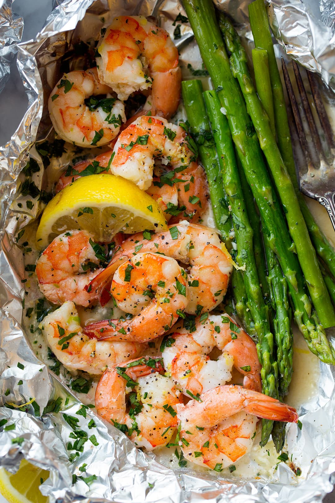 Grilled Citrus-Cilantro Shrimp with Asparagus