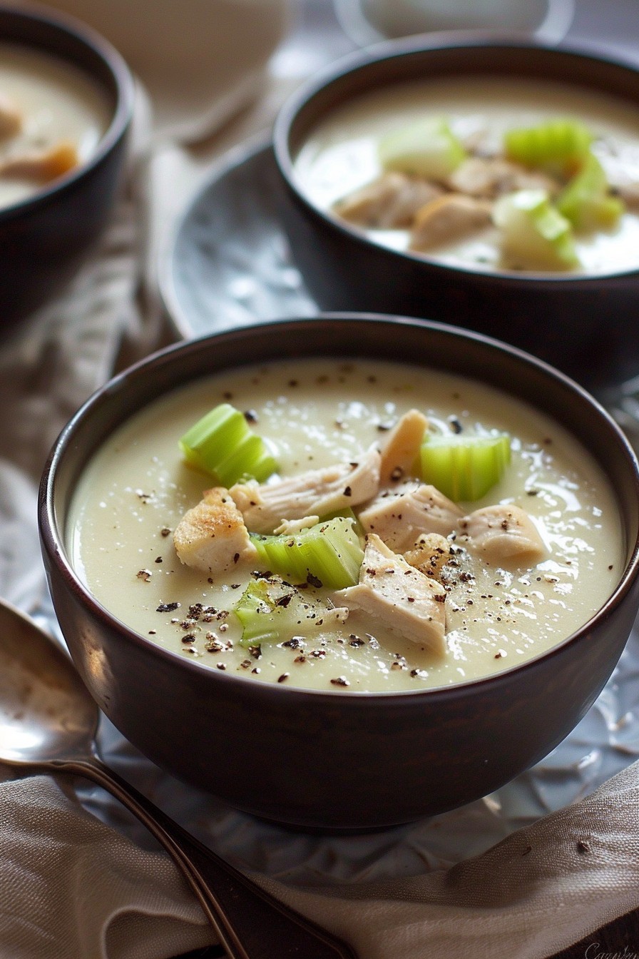 Chicken and Celery Soup with Fresh Dill